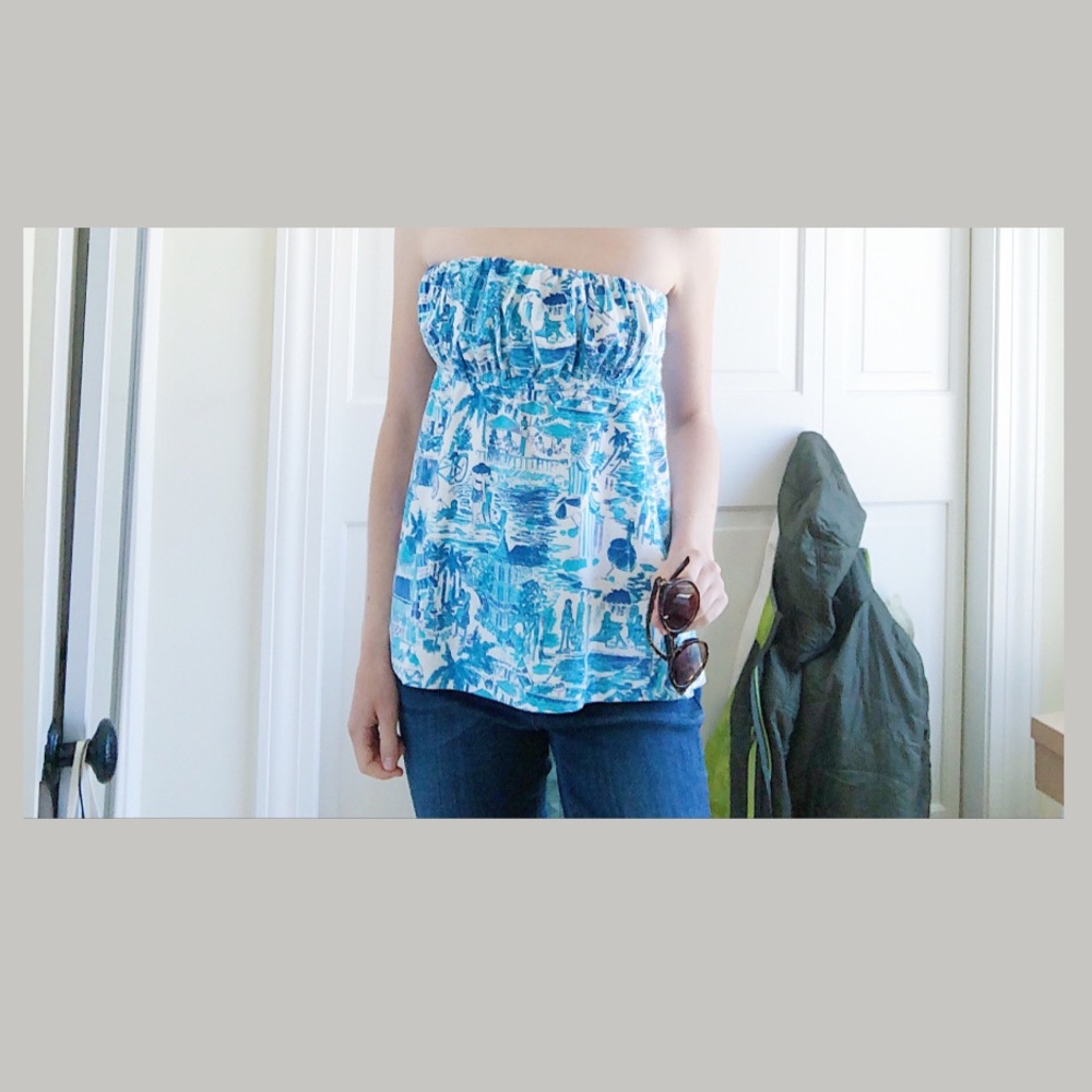 vintage lilly pultizer blue tube top